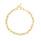 14K Yellow Gold Paperclip Toggle Bracelet
