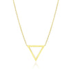 Open Triangle Delta Pendant Necklace in 14K Yellow Gold