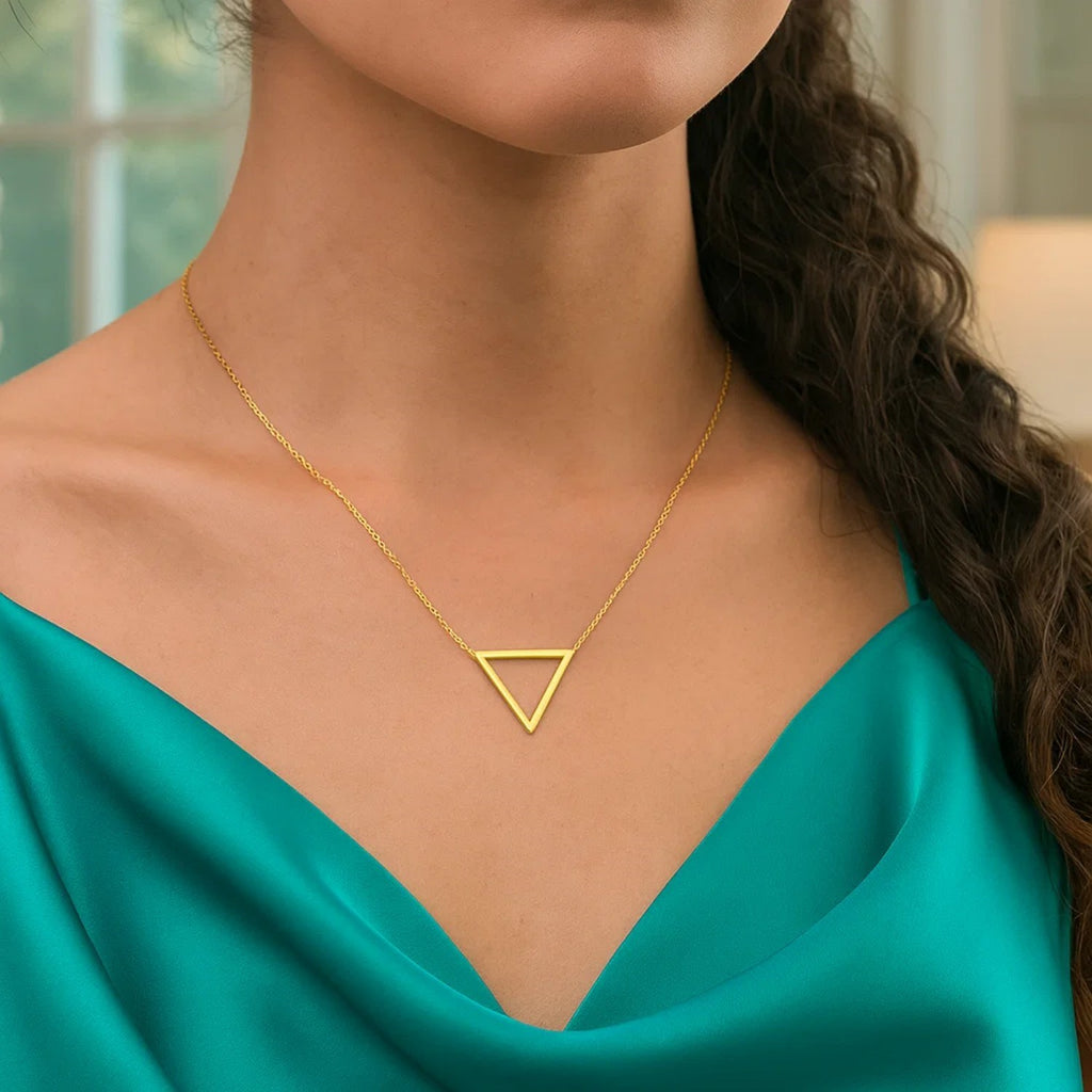 Delta Symbol Chain Necklace in 14K Yellow Gold