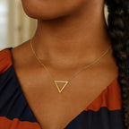 Delta Symbol Chain Necklace in 14K Yellow Gold