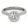 Round Diamond Engagement Ring | Illusion Set in 14K White Gold | 129 cttw