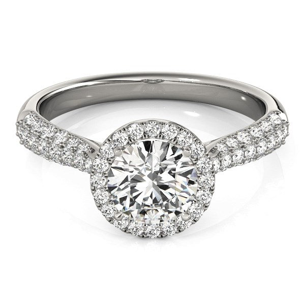 Round Diamond Engagement Ring | Halo in 14K White Gold | 1.29 cttw