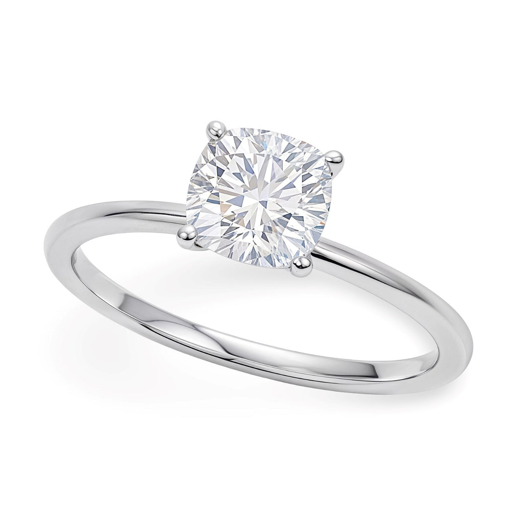 1ct Cushion Lab Grown Diamond Ring | 14K Gold