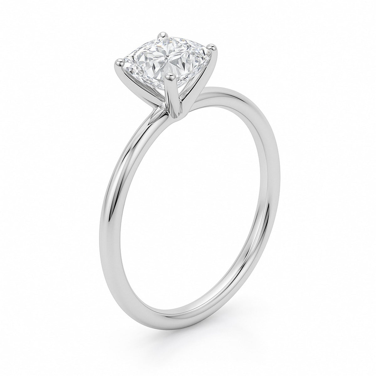 1ct Cushion Lab Grown Diamond Ring | 14K Gold