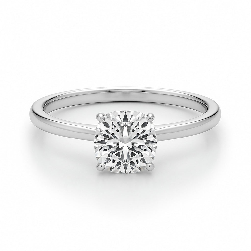 1ct Cushion Lab Grown Diamond Ring | 14K Gold