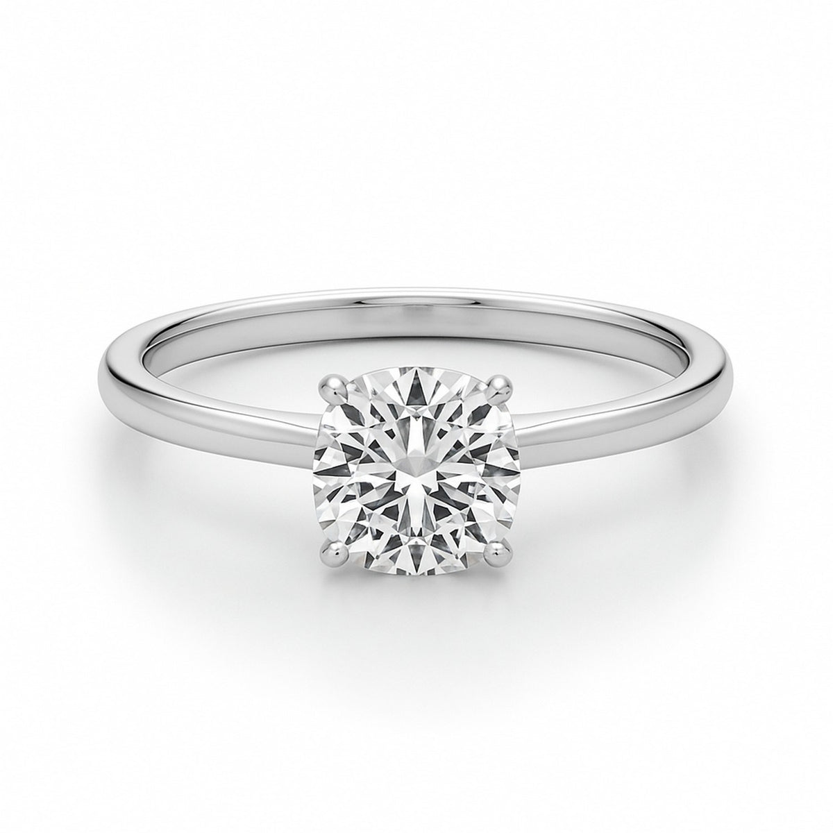 1ct Cushion Lab Grown Diamond Ring | 14K Gold