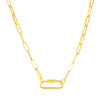 Paperclip Chain Necklace with Carabiner Clasp in 14K Yellow Gold