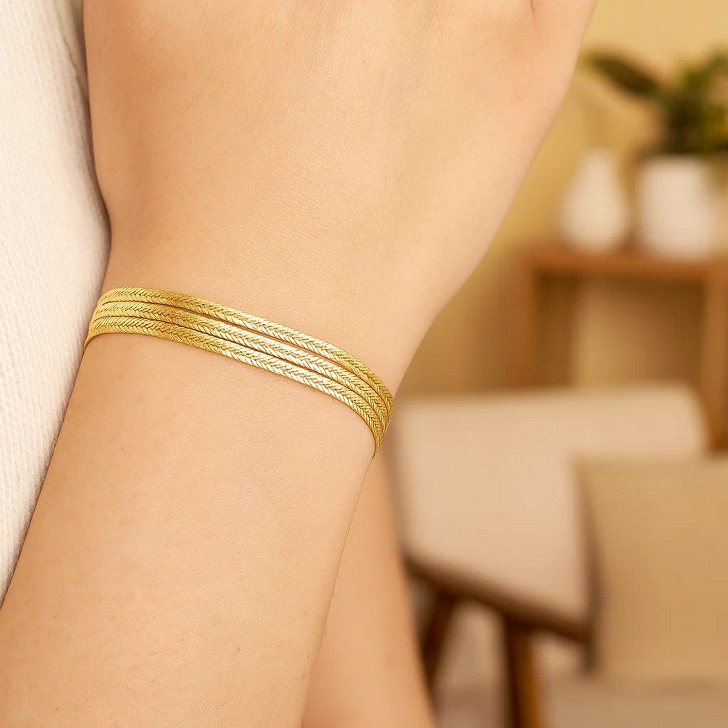 Triple Herringbone Bracelet (1.80 mm)