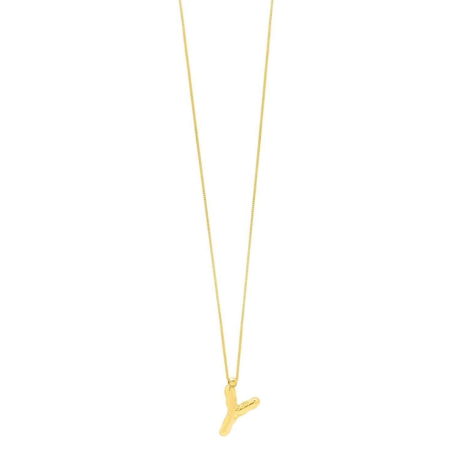 14K Yellow Gold Helium Initial Y Pendant