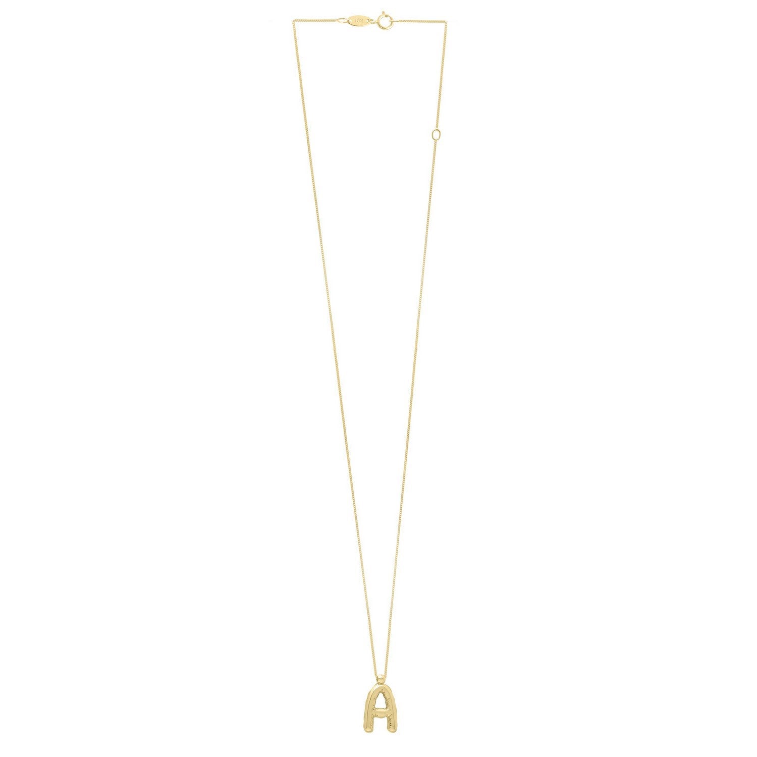 14K Yellow Gold Helium Initial A Pendant
