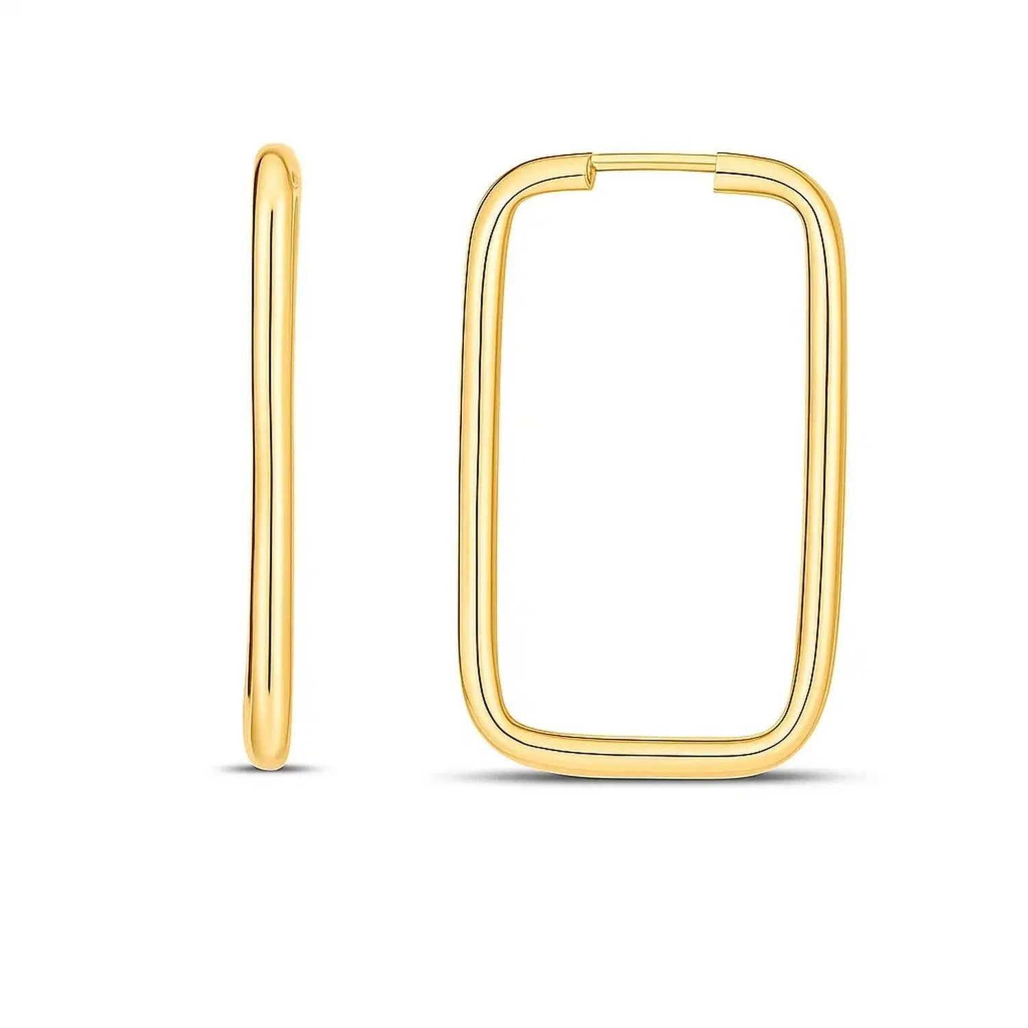 Endless Rectangle Hoops | 14K Gold  Hoop Earrings DEEVE