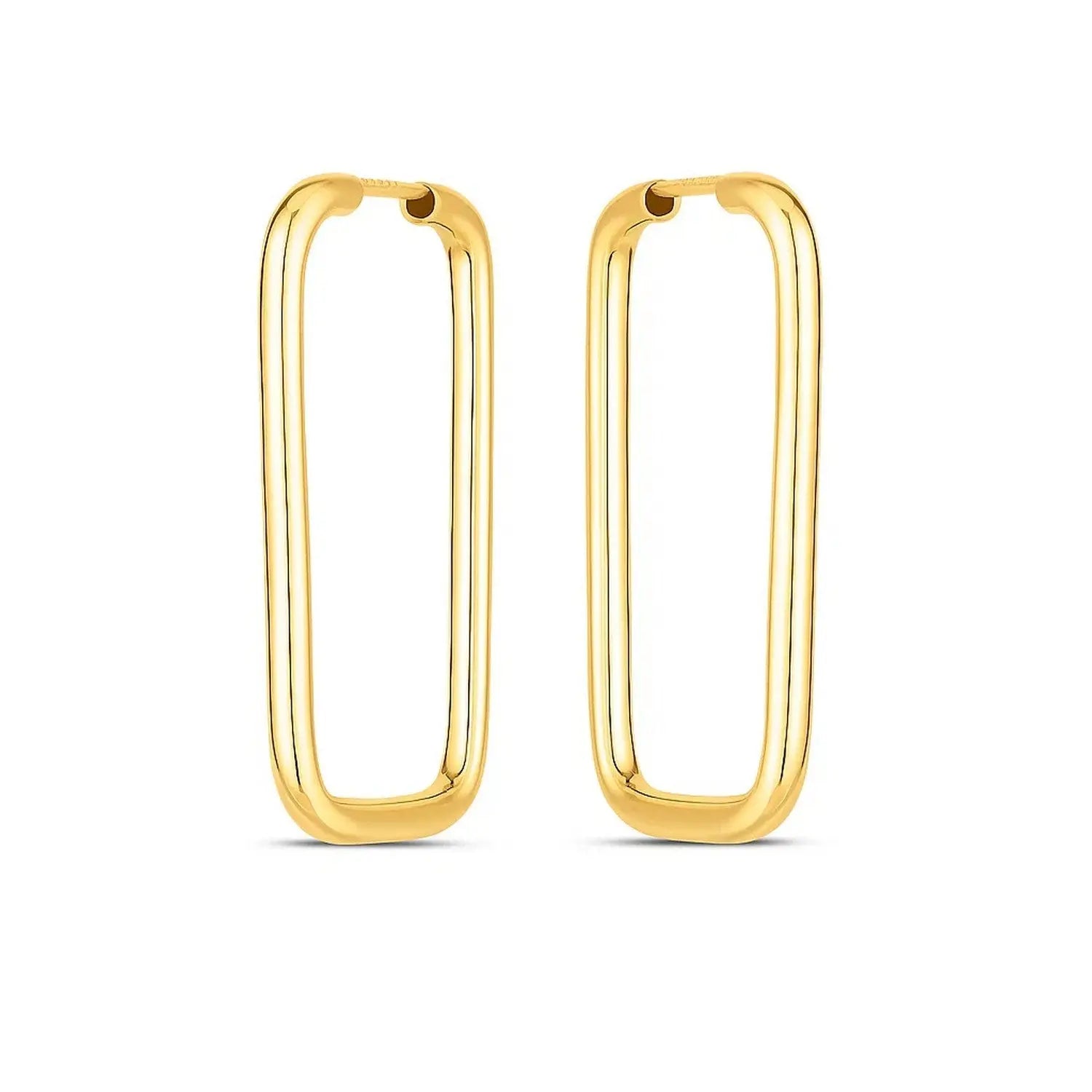 Endless Rectangle Hoops | 14K Gold  Hoop Earrings DEEVE