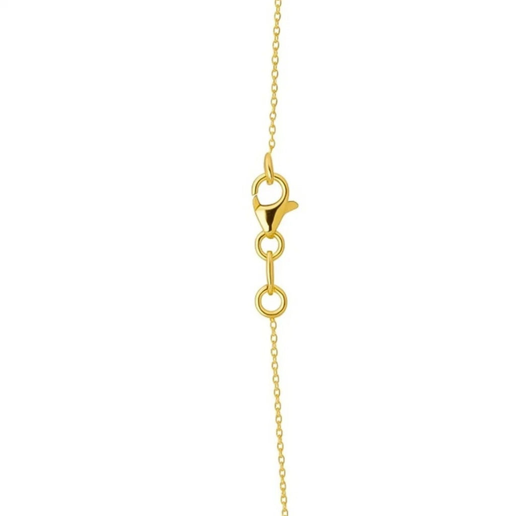 Polished Bead Station Necklace in 14K Yellow Gold