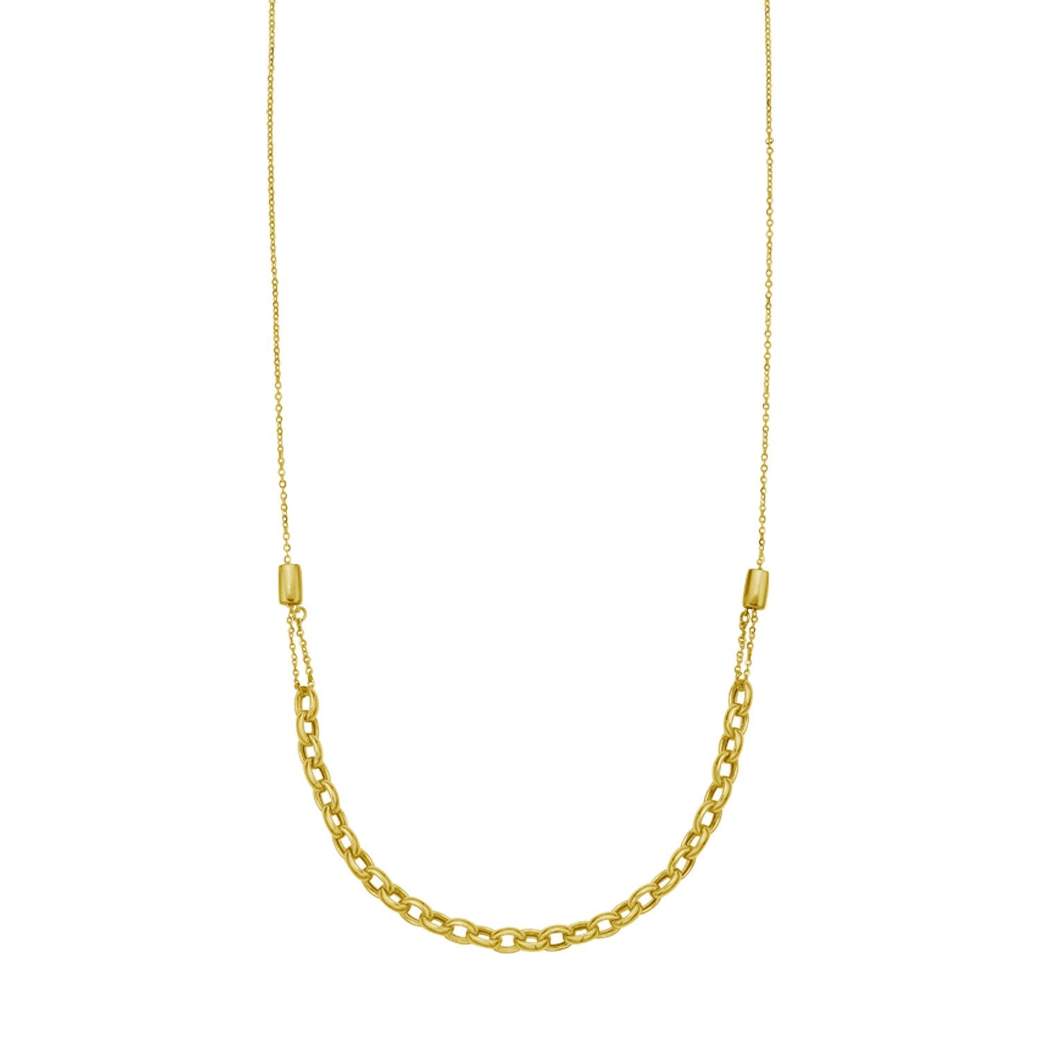14K Yellow Gold Adjustable Rolo Link Necklace