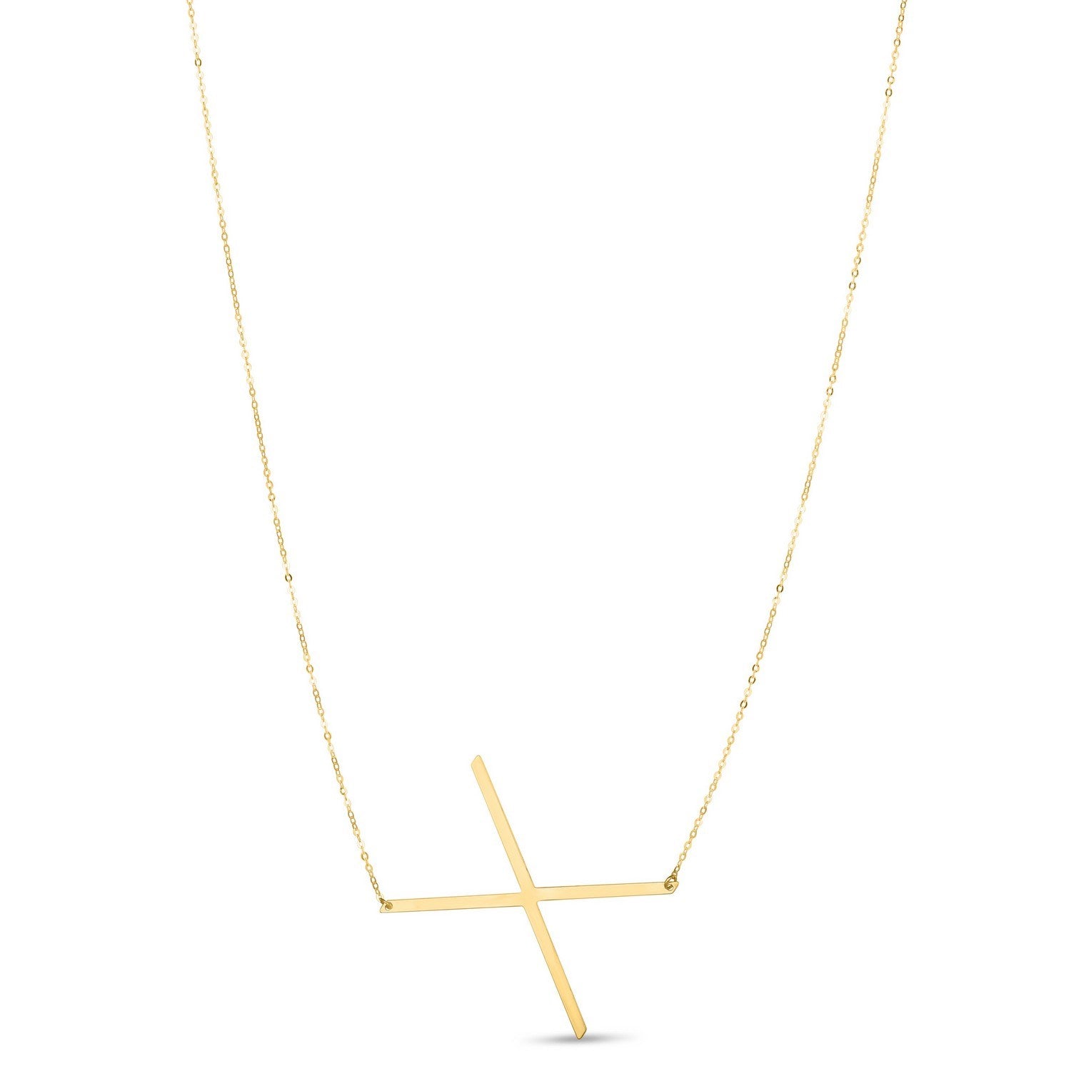 14K Yellow Gold Yours Truly Large Initial X Necklace