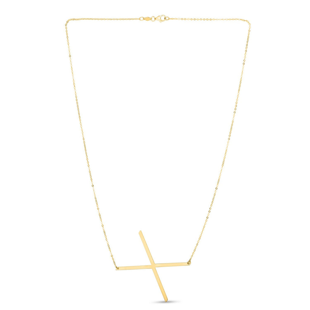14K Yellow Gold Yours Truly Large Initial X Necklace
