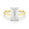 3.ct Emerald Cut Lab Grown Diamond Solitaire Ring in 14K Yellow Gold | IGI Certified