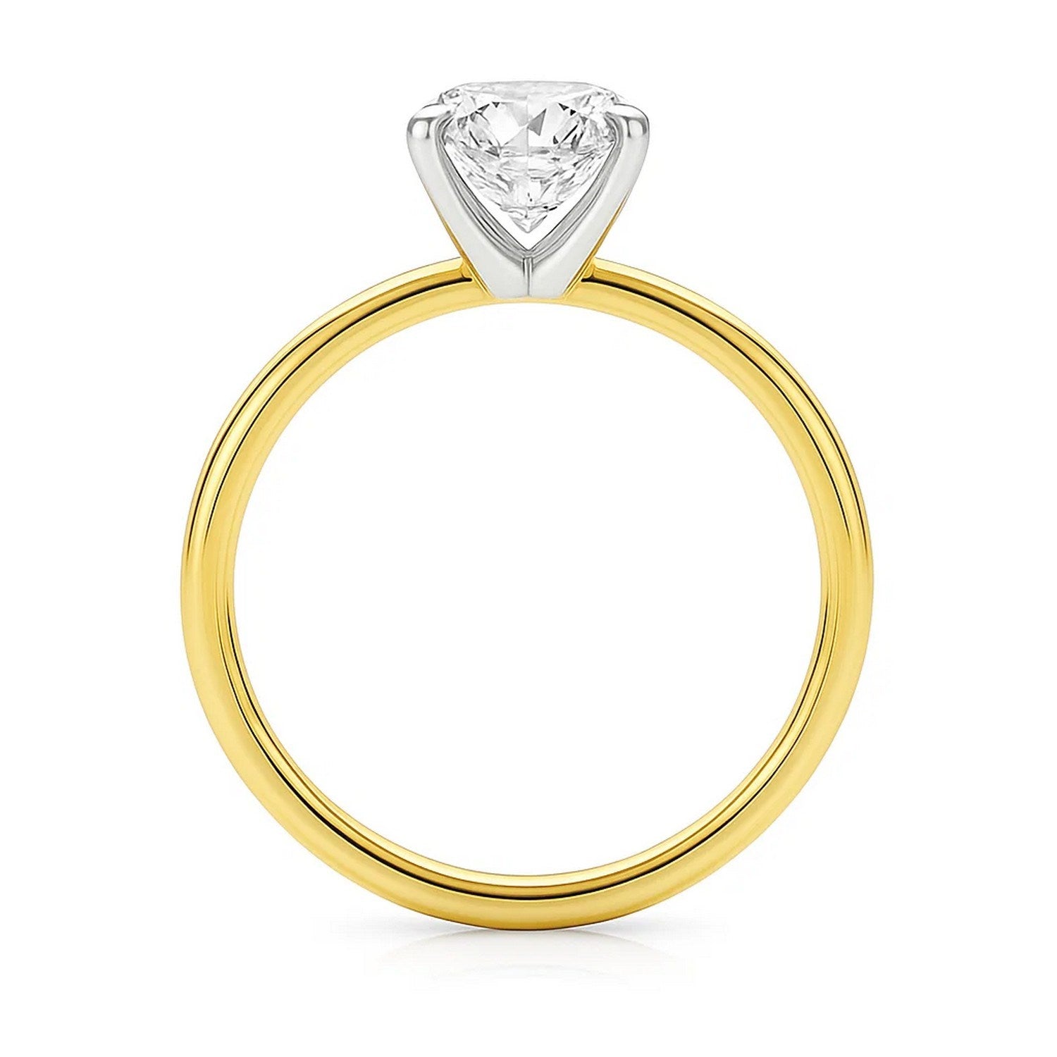 3.ct Emerald Cut Lab Grown Diamond Solitaire Ring in 14K Yellow Gold | IGI Certified