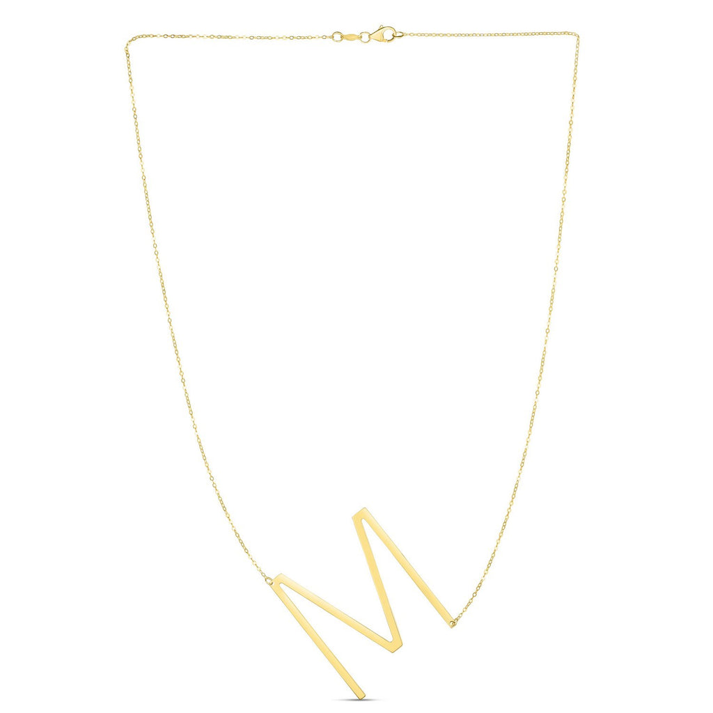 14K Yellow Gold Yours Truly Large Initial M Necklace