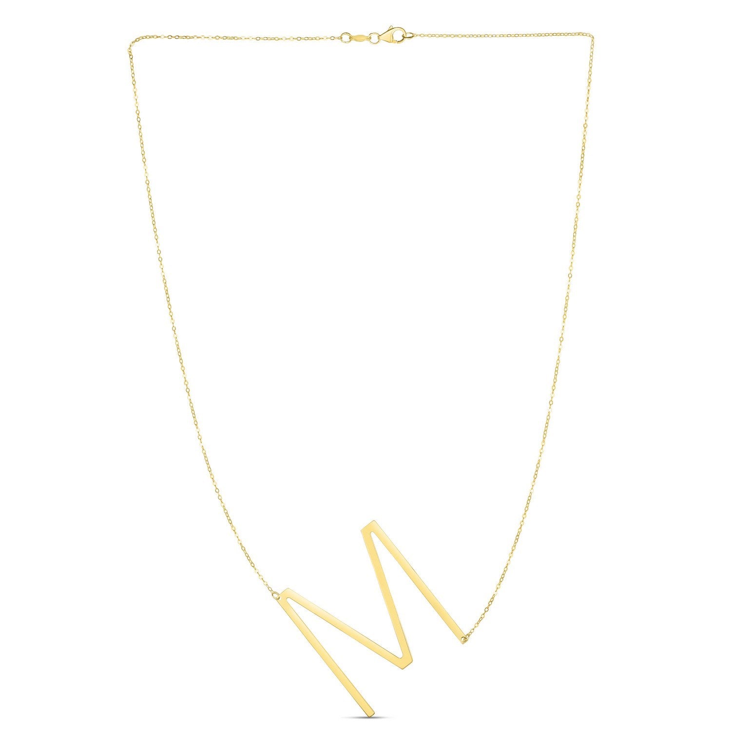14K Yellow Gold Yours Truly Large Initial M Necklace