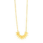 Polished Sunburst Necklace in 14K Yellow Gold