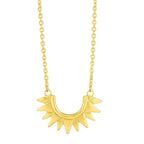 Polished Sunburst Necklace in 14K Yellow Gold