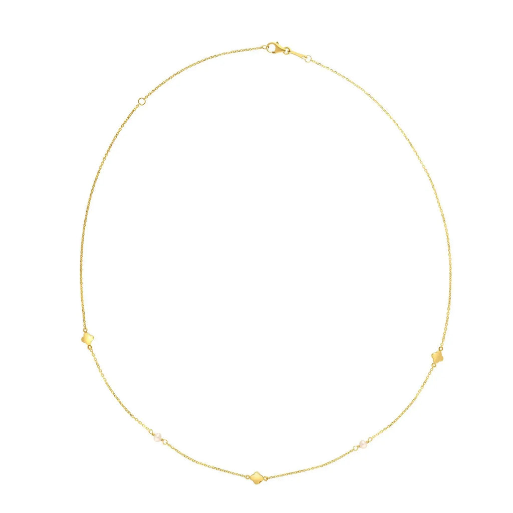 Pearl Clover Necklace  Choker DEEVE