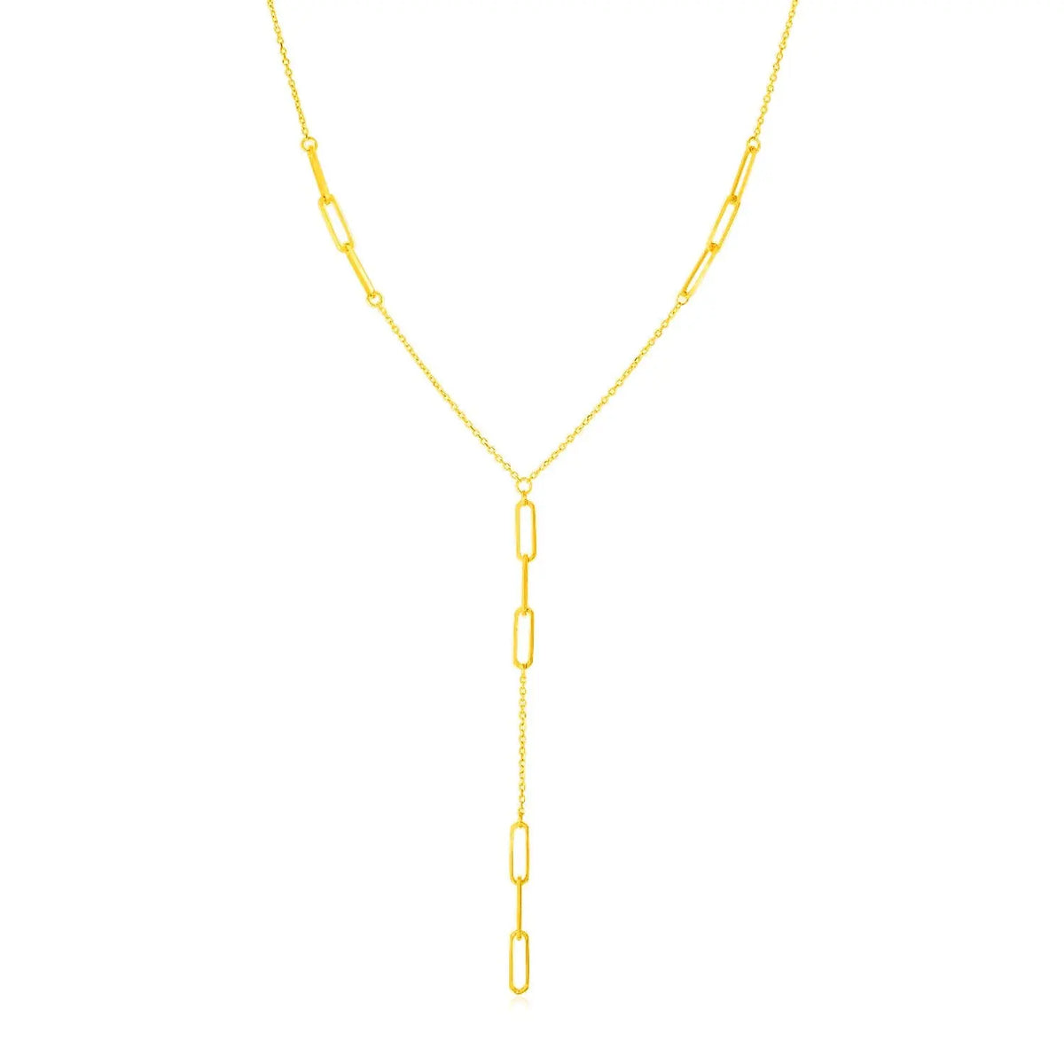 Paperclip Chain Lariat Necklace  Lariat DEEVE