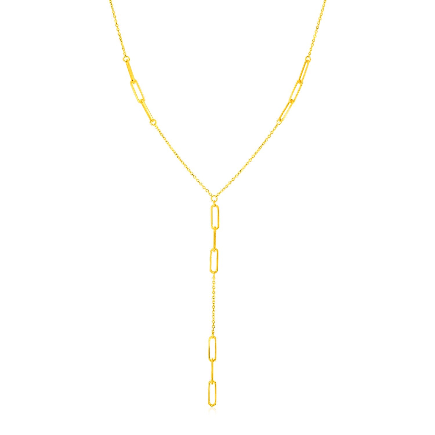 Paperclip Chain Lariat Necklace