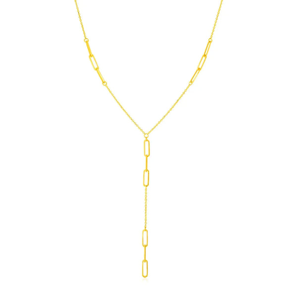 Paperclip Chain Lariat Necklace  Lariat DEEVE