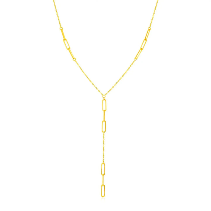 Paperclip Chain Lariat Necklace  Lariat DEEVE
