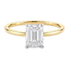 1.50.ct Emerald Cut Lab Grown Diamond Solitair Ring In 14K Yellow Gold | IGI Certified