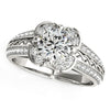 Floral Pavé Diamond Engagement Ring in 14K White Gold | 1.36 Cttw