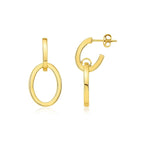 Interlocking Drop Hoop Earrings | 14K Gold