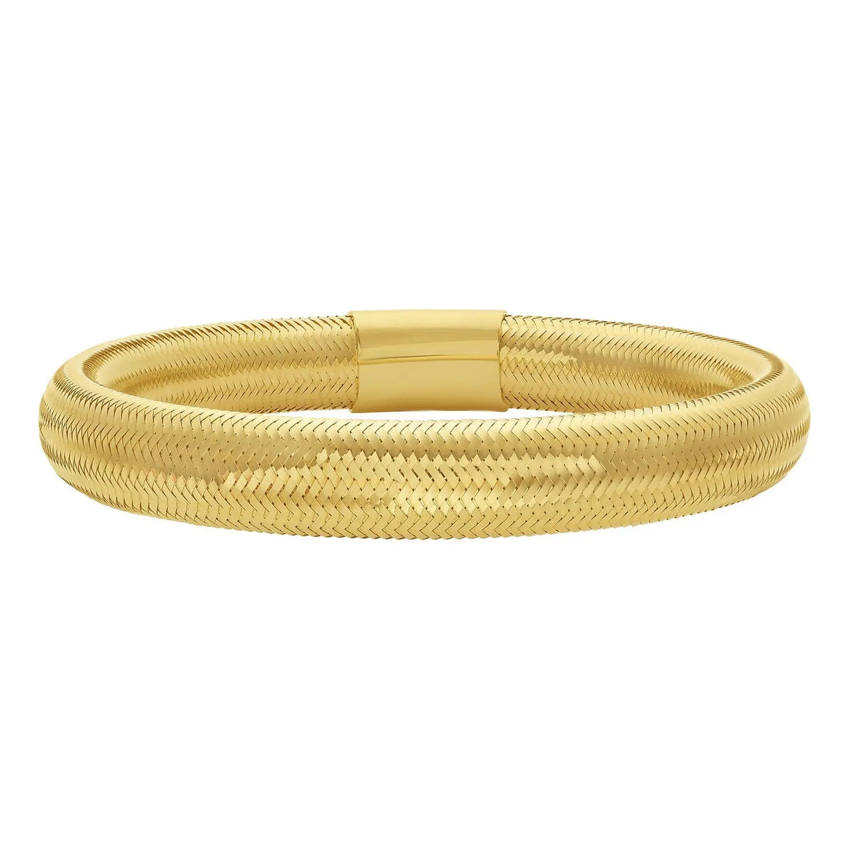 Large Stretch Mesh Bracelet in 14K Yellow Gold  Mesh Bracelets DEEVE