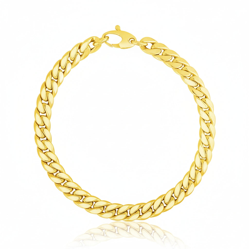 14K Yellow Gold Cuban link chain bracelet