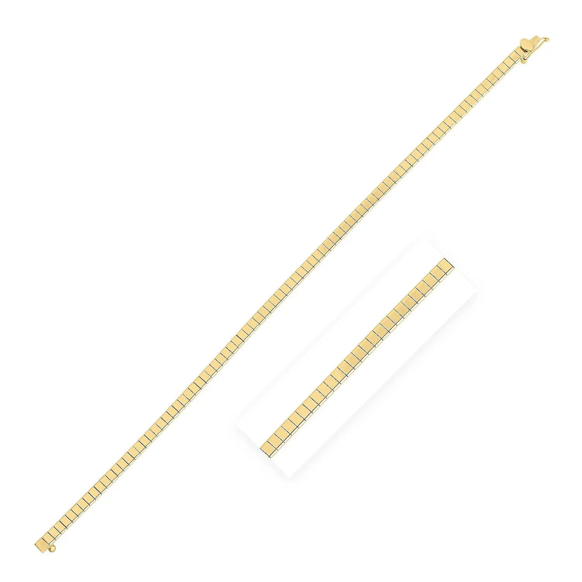 Brick Omega Bracelet in 14K Yellow Gold  Link Bracelets DEEVE