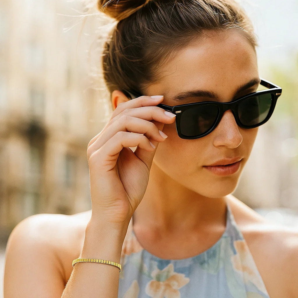 Brick Omega Bracelet in 14K Yellow Gold