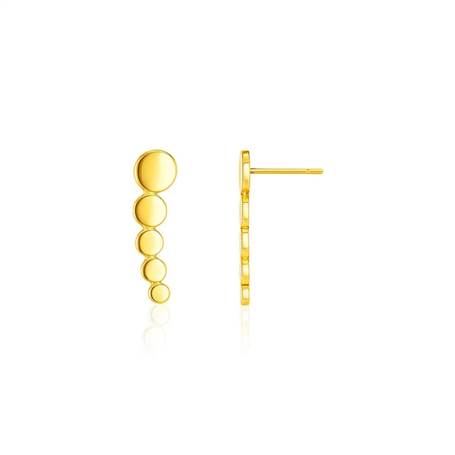 Graduated Circles Climber Earrings | 14K Gold