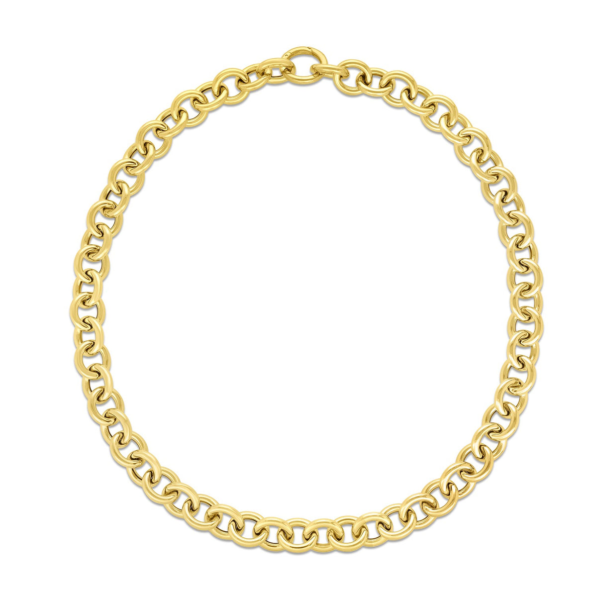 Round Link Chain Necklace in 14K Yellow Gold