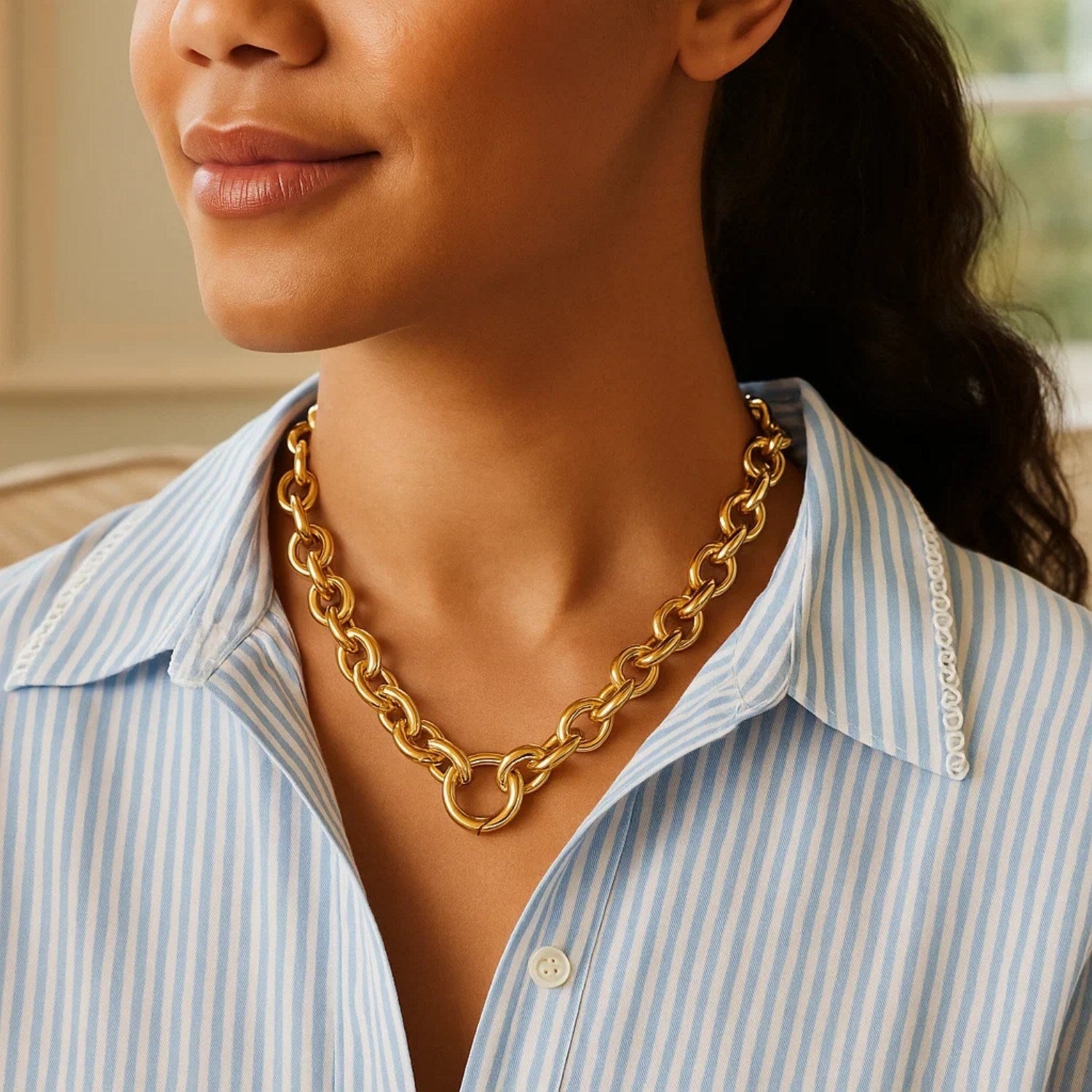 Round Link Chain Necklace