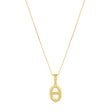Puff Mariner Link Pendant Necklace in 14K Yellow Gold