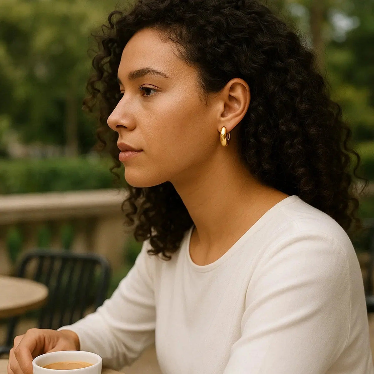 Tapered Huggie Hoop Earrings | 14K Gold  Hoop Earrings DEEVE
