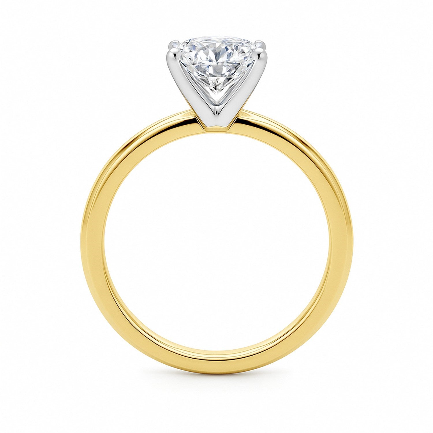 1.50Ct Cushion Lab Grown IGI G/VS1 Diamond Ring in 14K Yellow Gold