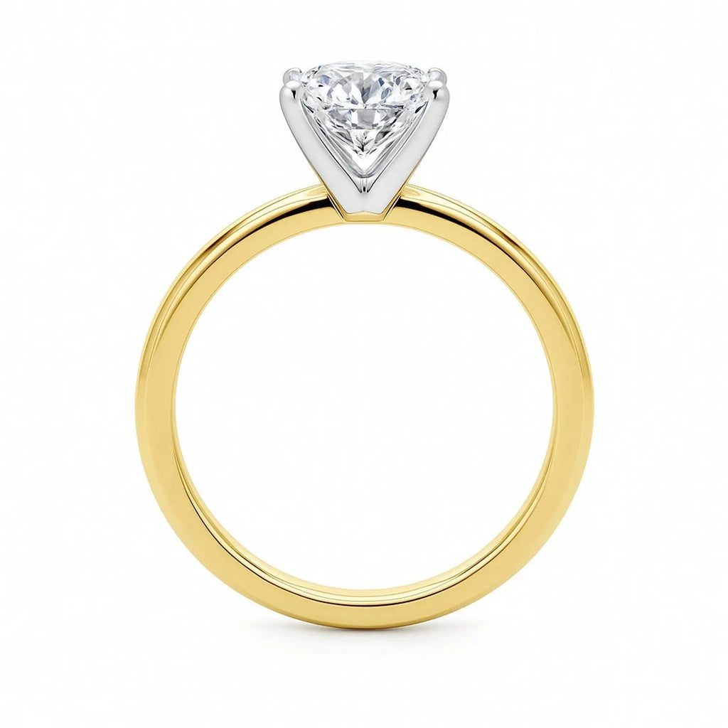 1.5 Carat Cushion Lab Grown Diamond Solitaire Ring in 14K Yellow Gold