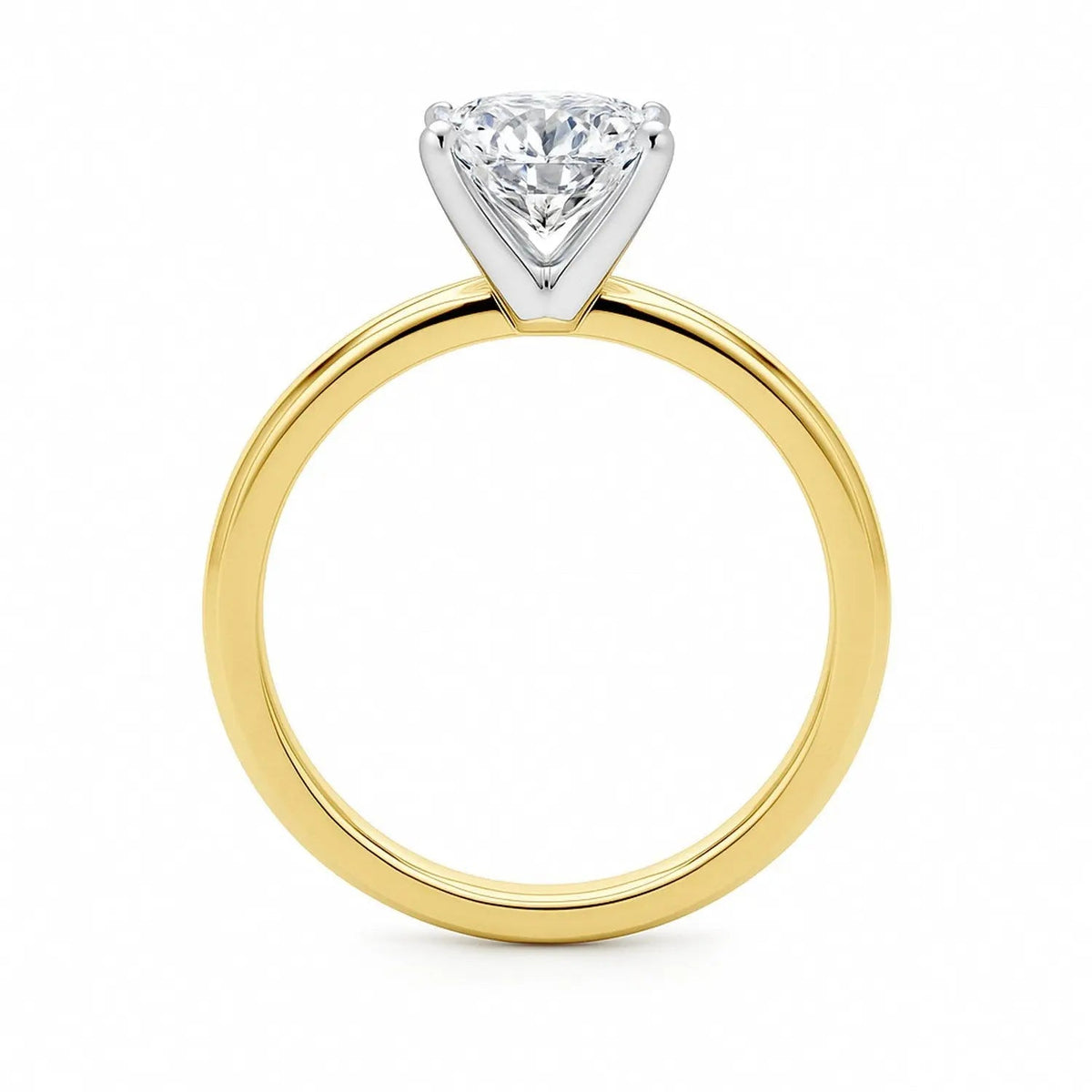 1.5 Carat Cushion Lab Grown Diamond Solitaire Ring in 14K Yellow Gold