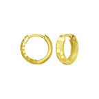 Checkerboard Huggie Hoop Earrings | 14K Gold