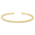 High Polish Bead Cuff Bangle in 14K Yellow Gold