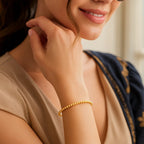 High Polish Bead Cuff Bangle in 14K Yellow Gold