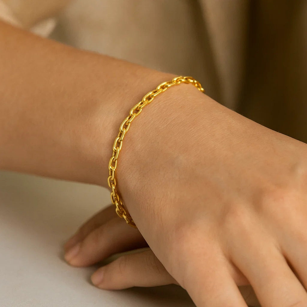 14K Yellow Gold Cable Chain Bracelet